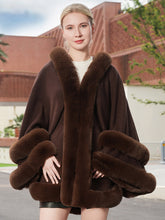 Elegant Winter Faux Fur Poncho Wrap